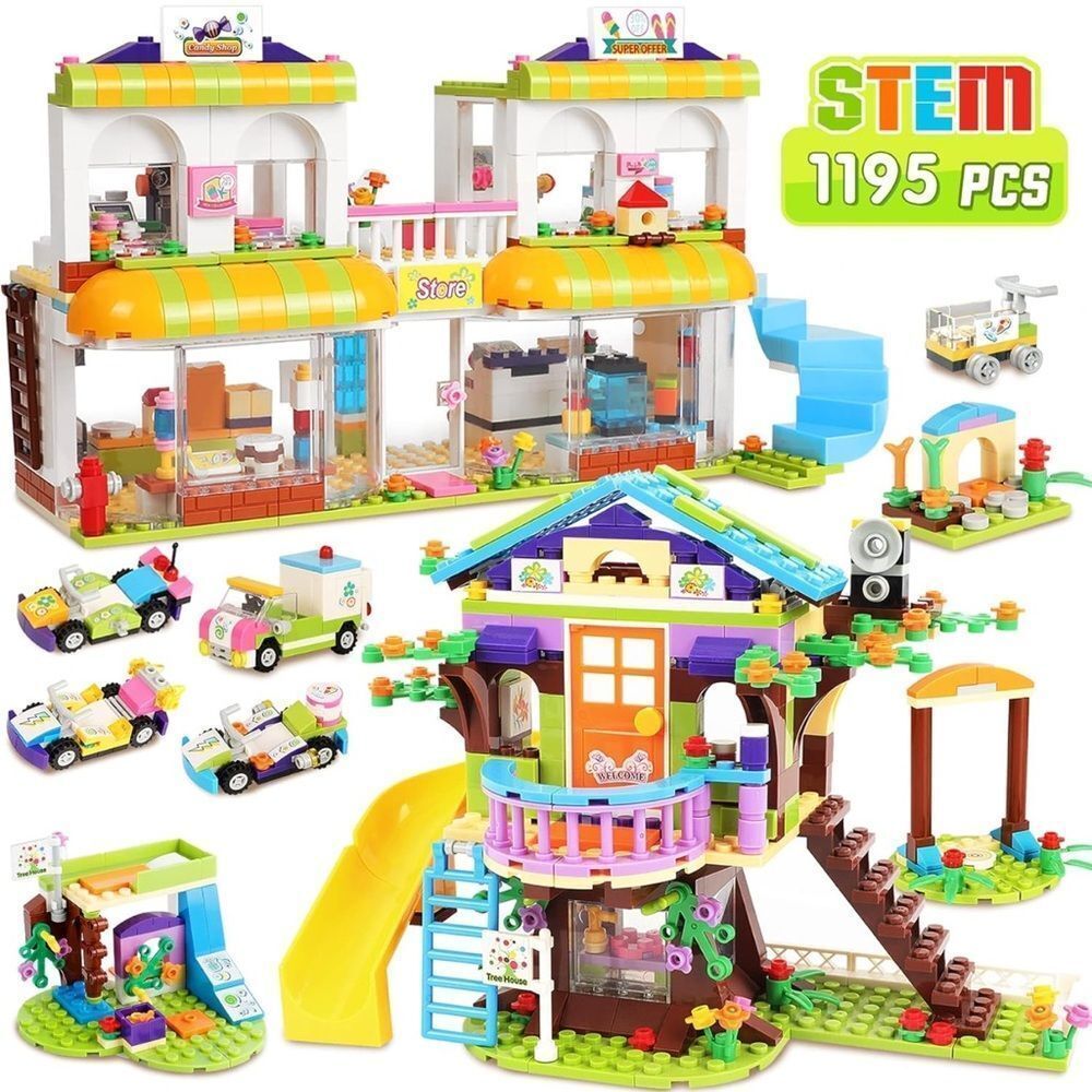 Exercise N Play Supermarket & Tree House Building Blocks Storage Box NEW